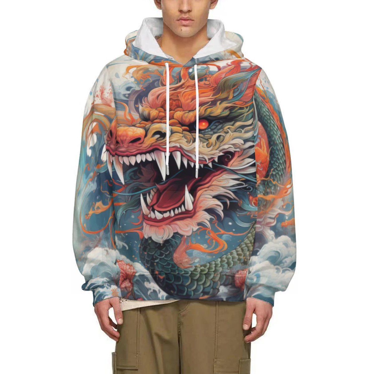 Personality Animal Dragon 3D Printed Long Sleeve Hoodie Men Sweatshirt Streetwear Pullover Casual Jacket Tracksuit