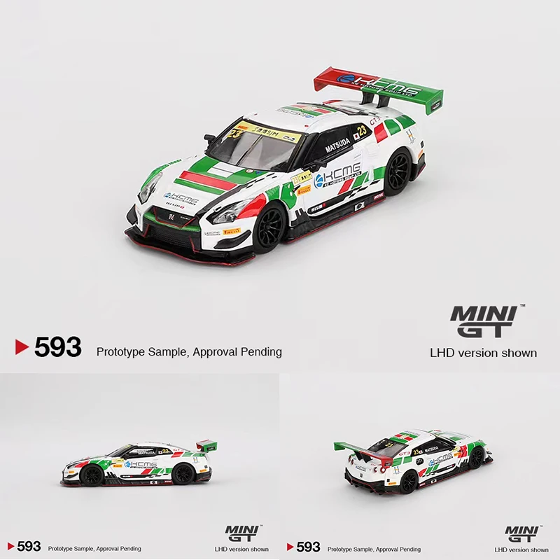 MINIGT-Nissan GTR R35 Nismo KCMG 593 Diecast Model Collection Toys, 2018 En stock, 1:64