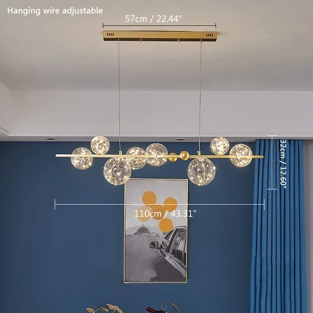 JIANKEXING Nordic Kreative Magic Bean Starry Sky LED Anhänger Lampe Restaurant Wohnzimmer Schlafzimmer Glas Kronleuchter Romantische Dekor Beleuchtung 3