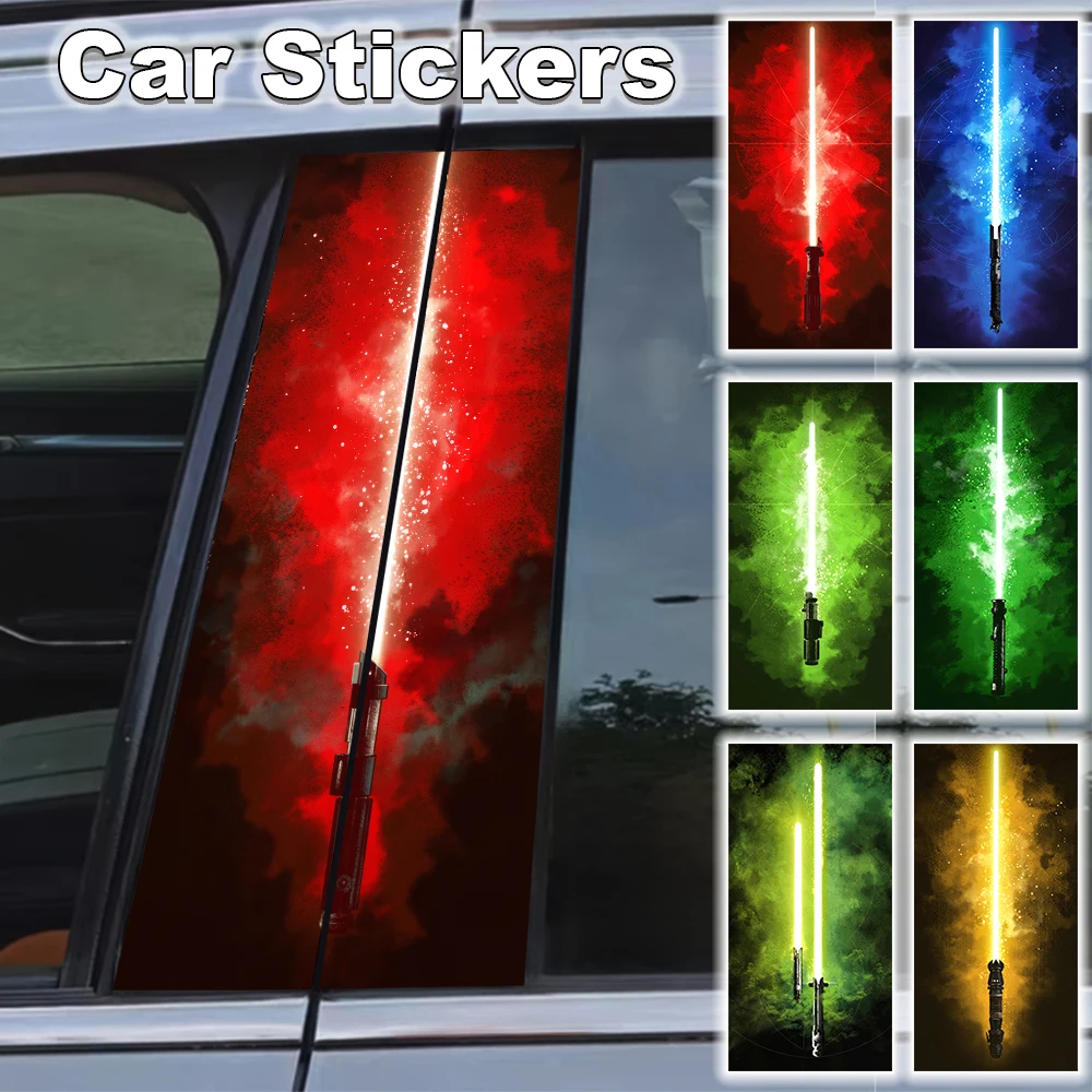 

Star Wars Car B Pillar Sticker Decal JDM Accessorie Waterproof Self-adhesive Poster Lightsaber Scratch Resistant Darth Vader