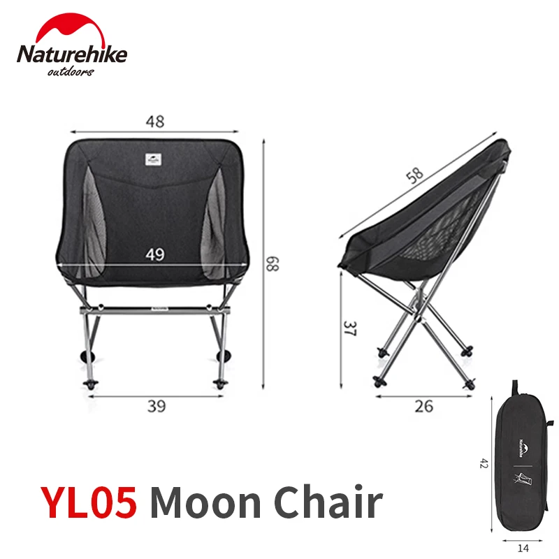 

Naturehike YL05 Folding Chair Ultralight Armchair Seat For Outdoor Camping Fishing Travel Bearing 150kg Portable Aluminum Alloy