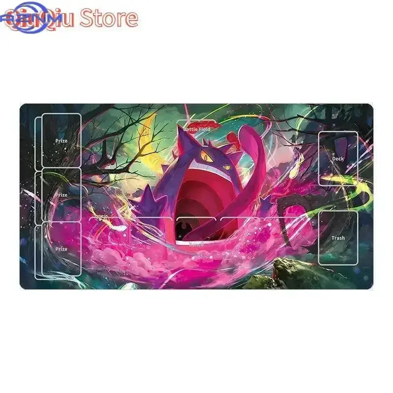 Anime Giant Gengar Pokemon Playmat PTCG Trading Card Game Table Mouse Pad For Card Game Play