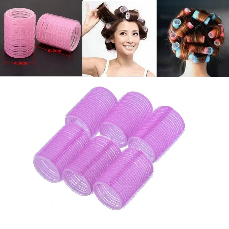 6pcs/Set Hair Rollers Very Easy To Use No Clips Diy Hair Curlers For Female Girl Styling Role Play Usage