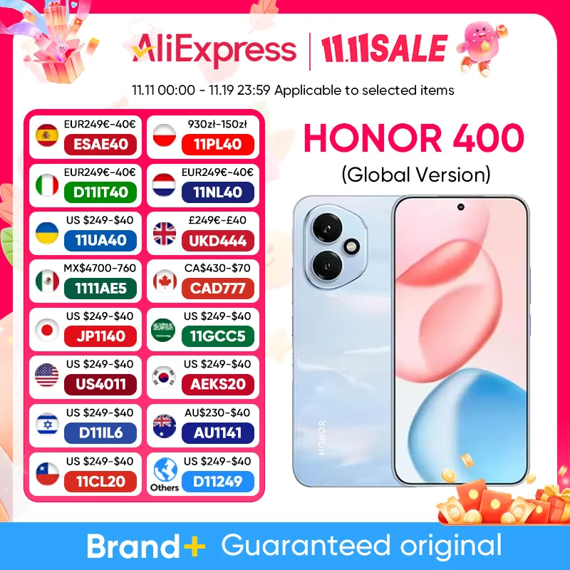 Original New Global Version HONOR 400 5G Smartphone Snapdragon 7 Gen 3  6.55