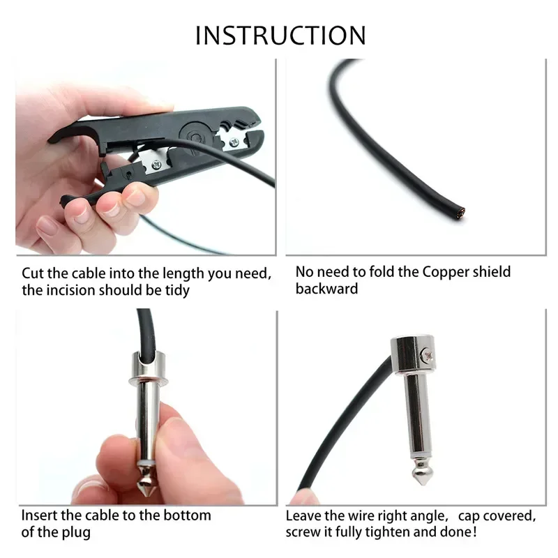 

Кабель для гитарных педалей ALLMusic с беспаечными разъемами, набор для самостоятельной сборки, 10 беспаечных хромированных штекеров, кабель 3 м