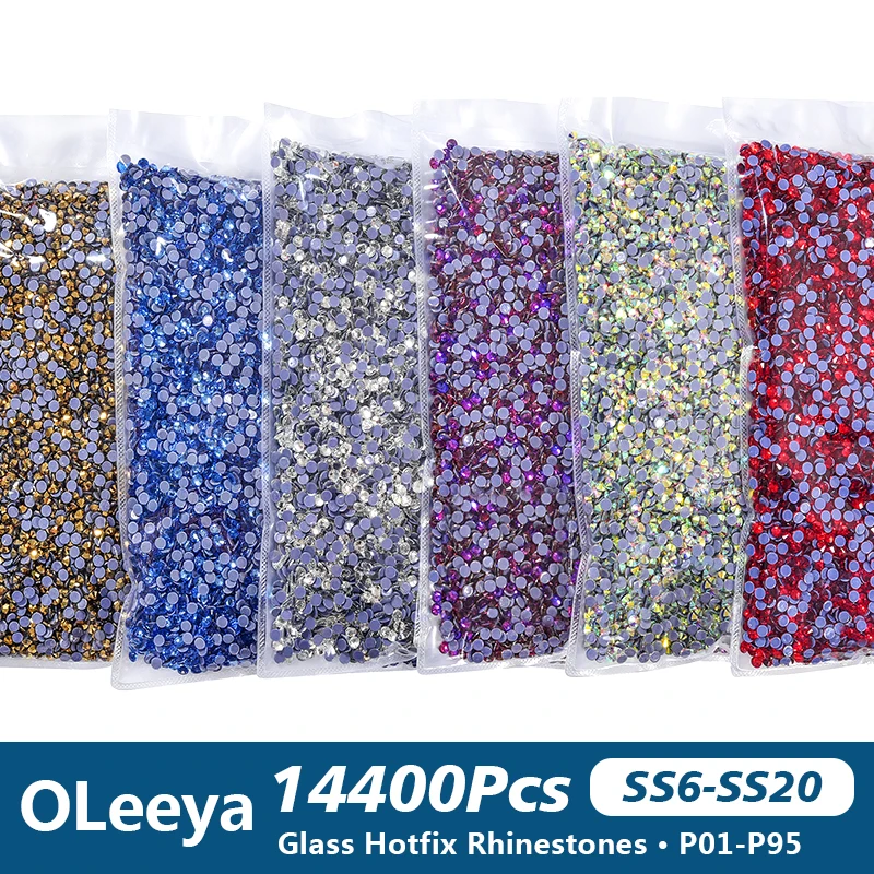 

OLeeya Large Packing Bulk Hotfix Rhinestones High Quality Diamond Art Glass Dress Strass Stones стразы For DIY Accessory