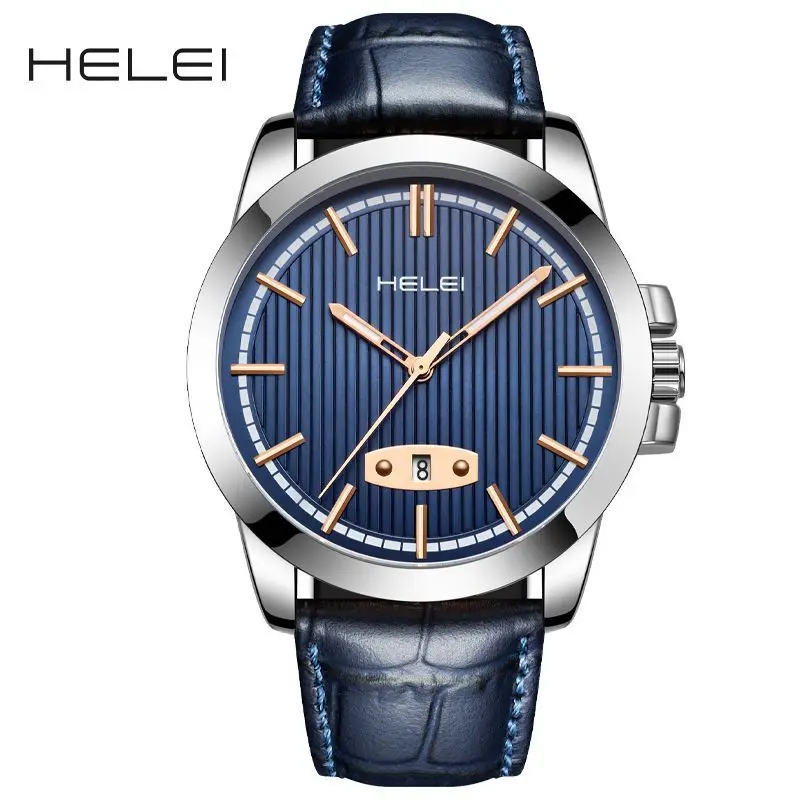 

Мужские повседневные деловые спортивные кварцевые часы с подсветкой, календарем, кожаным ремешком, высококачественные, роскошные, водонепроницаемые, наручные часы для мужчин