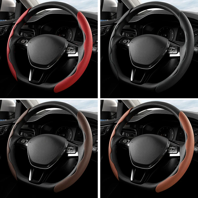 Nappa car steering wheel cover, sport ultra-thin anti slip card cover, all season handle cover, modified decorative accessories