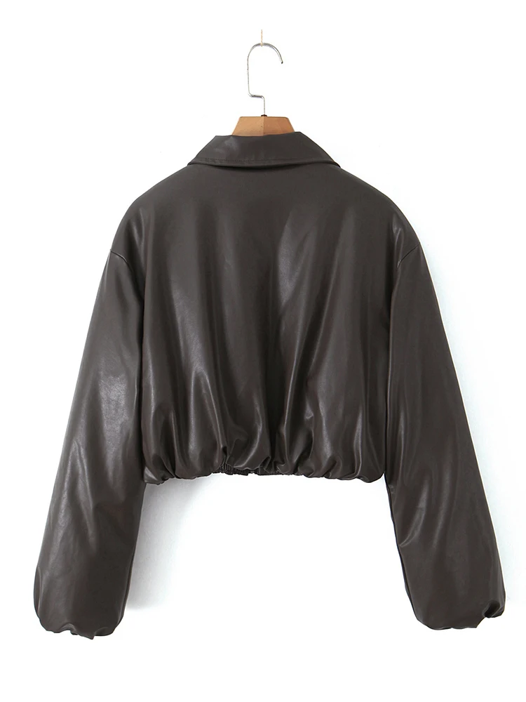 سترات Chu Sau Beauty 2025 للسيدات موضة جديدة عتيقة بياقة على شكل طية صدر وأكمام طويلة وجيوب على طراز الشارع معاطف أنيقة بسحّاب من البولي يوريثان #2