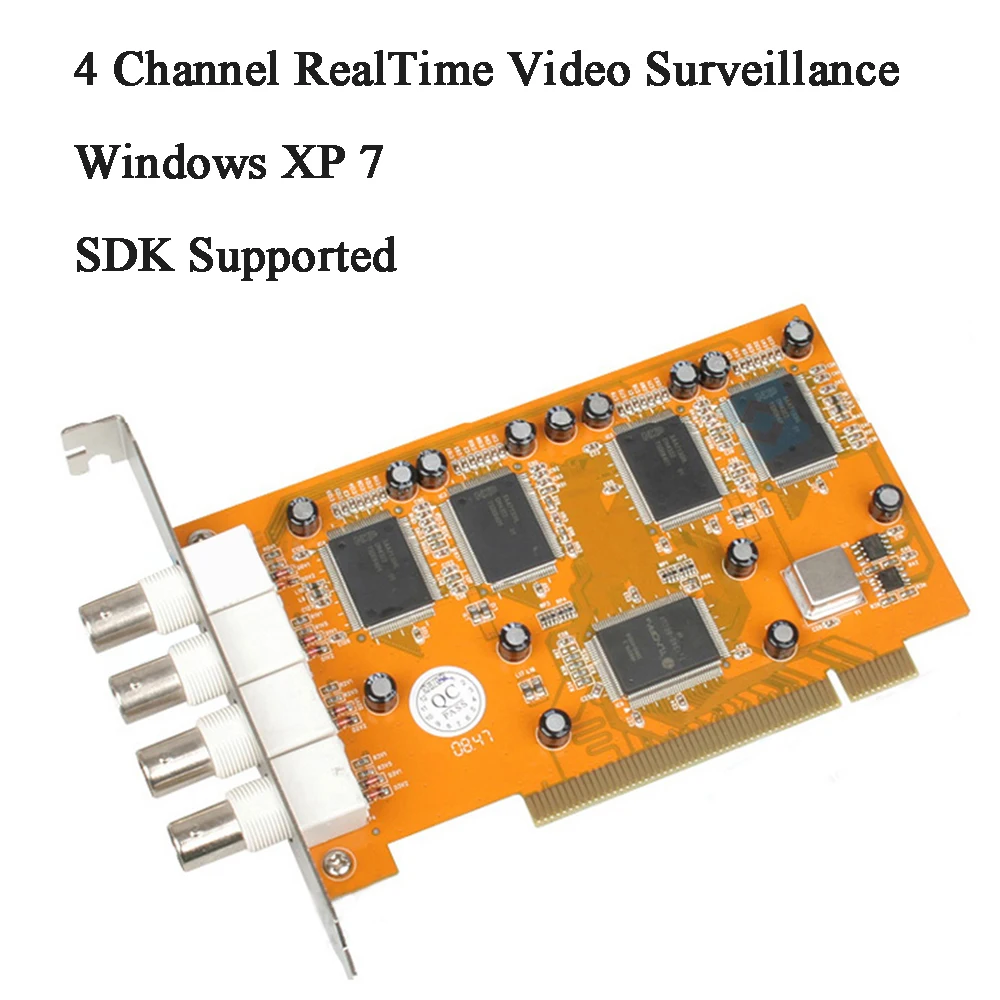 VC4000 Video Capture Card 4 Channel RealTime Video Surveillance DVR Card  Recording Capture Cards Windows XP 7 SDK Supported