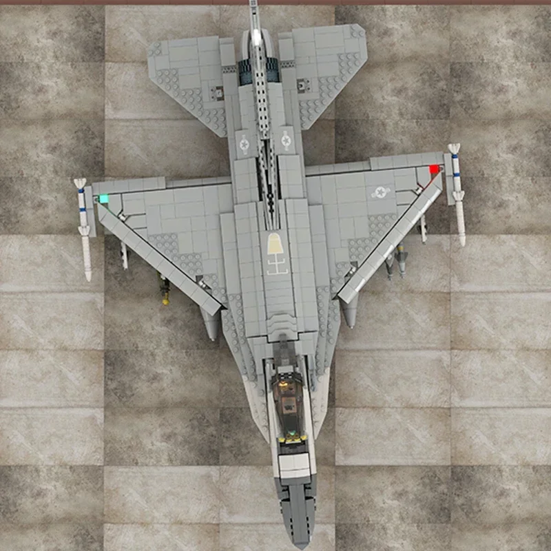 Bloques de construcción Moc modelo militar F-16 bloques de lucha Falcon tecnología bloques Modulares regalos juguetes para niños DIY conjuntos de montaje
