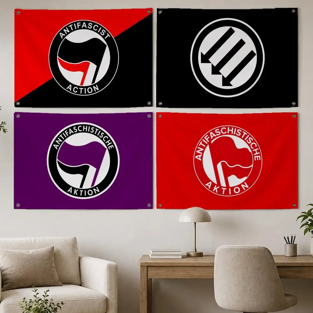 Bold Brand Antifascist Actio Flags Room Home Decor Wall‑Hanging Art Banner, Outdoor for Bedroom Party Background Decoration