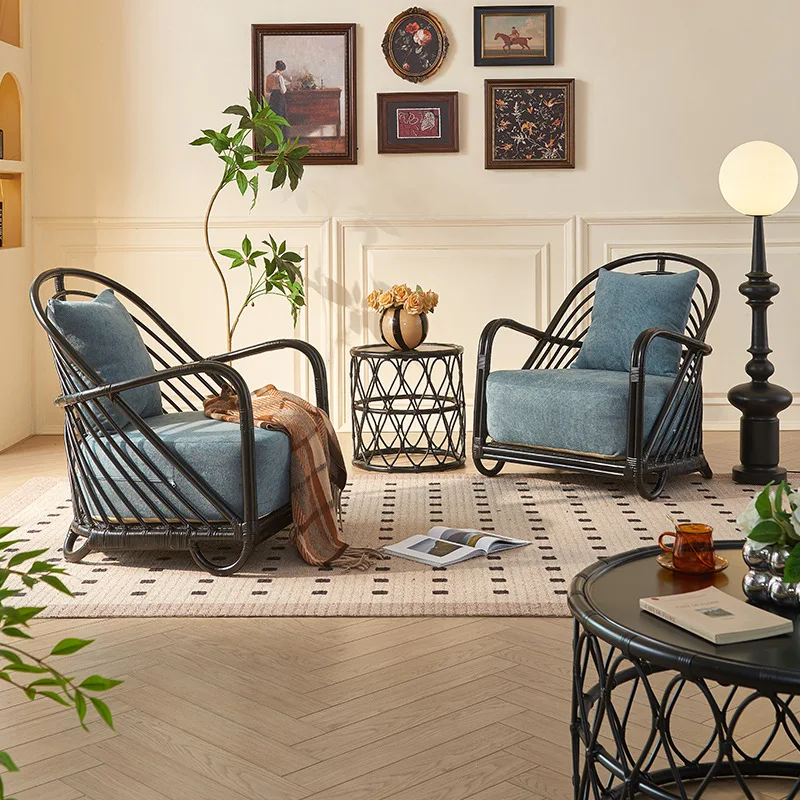 Balcony Armrest Back Chair Hotel B & B Sofa Chair Coffee Table