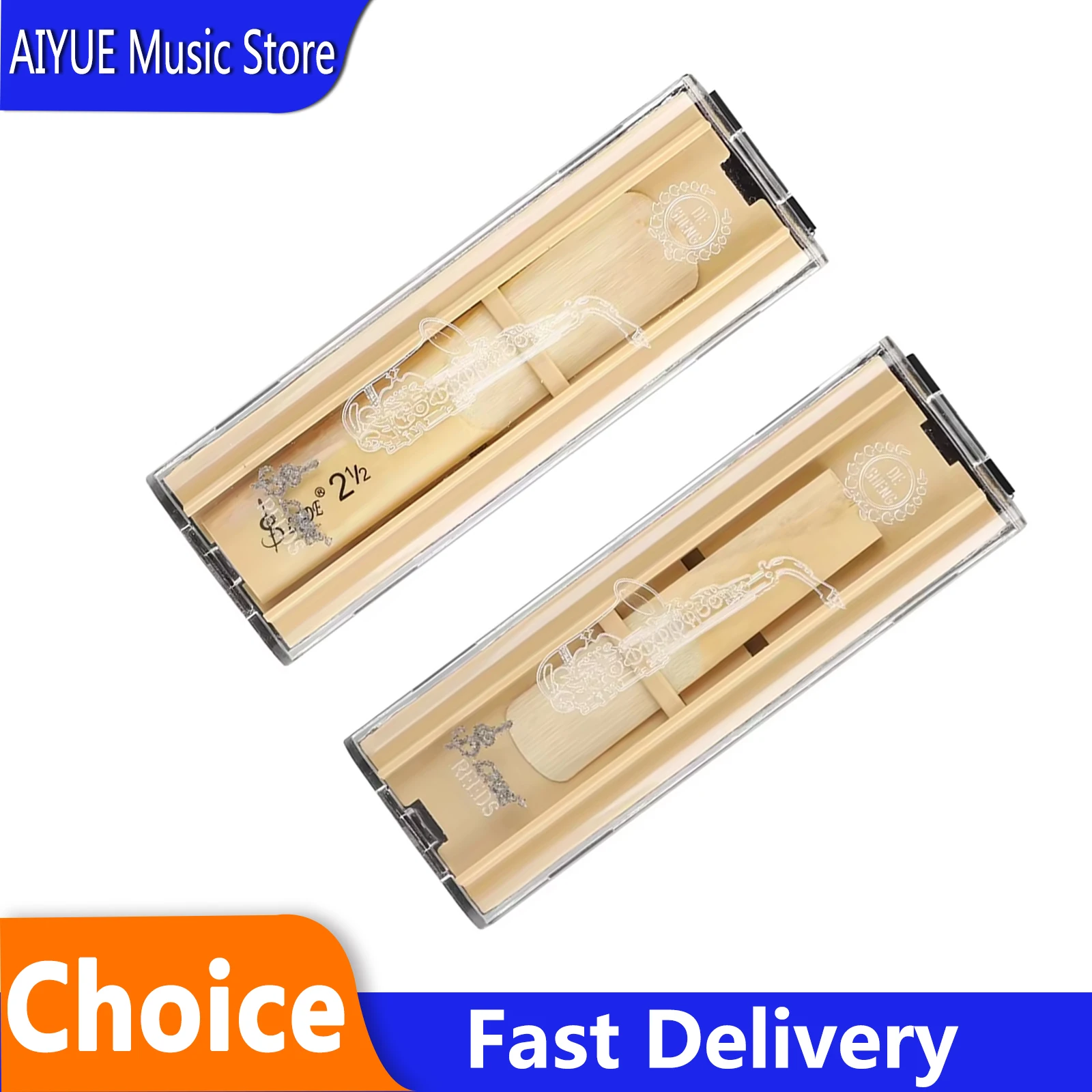 SLADE 10 Pcs Reeds Case Saxophone Clarinet Oboe Reeds Storage Box ABS Waterproof 2 Grids Reeds Holder Woodwind Instrument Parts