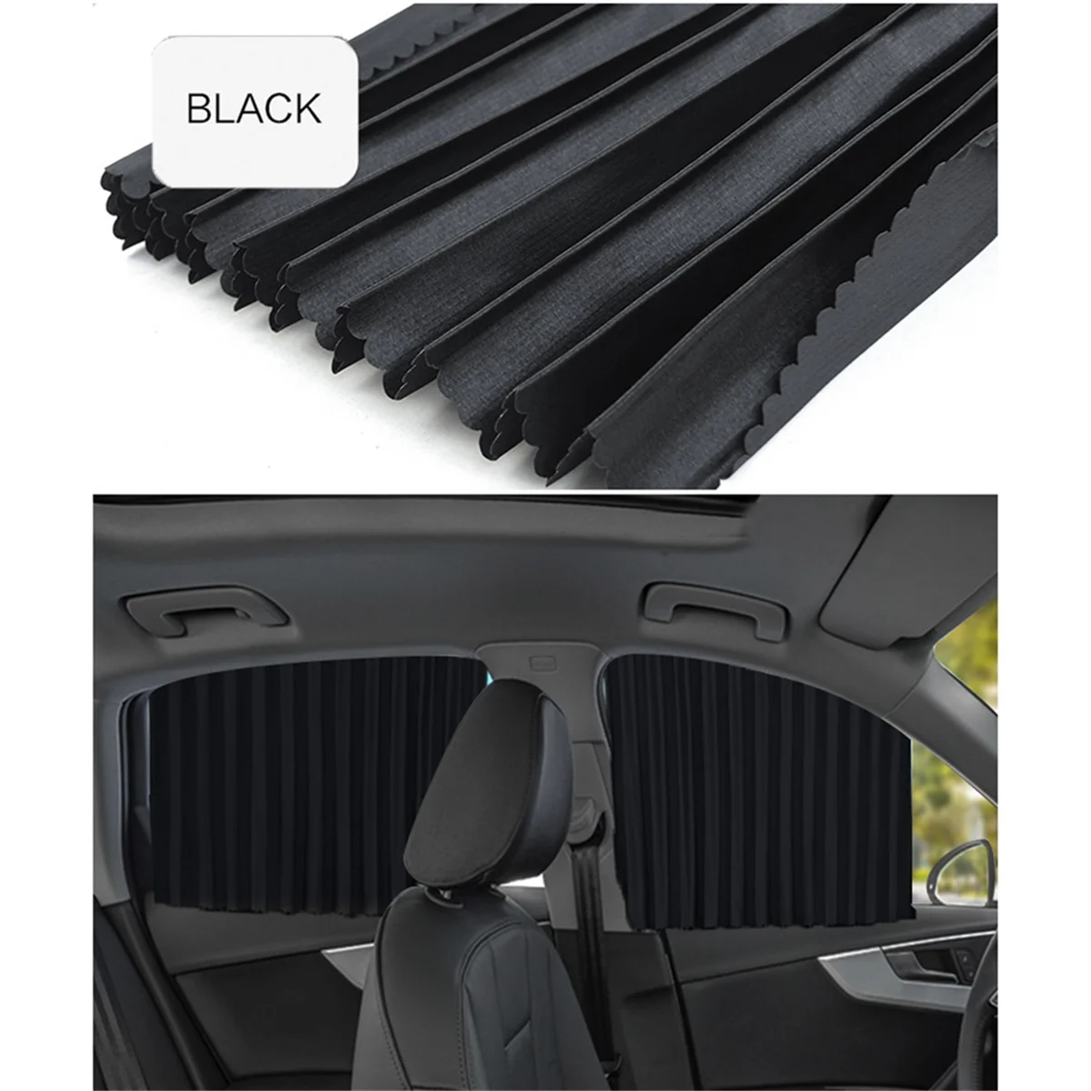 Car Black Sunshade Automatic Retractable Magnetic Rail Car Curtains Car Window Sun Protection for Car Curtains