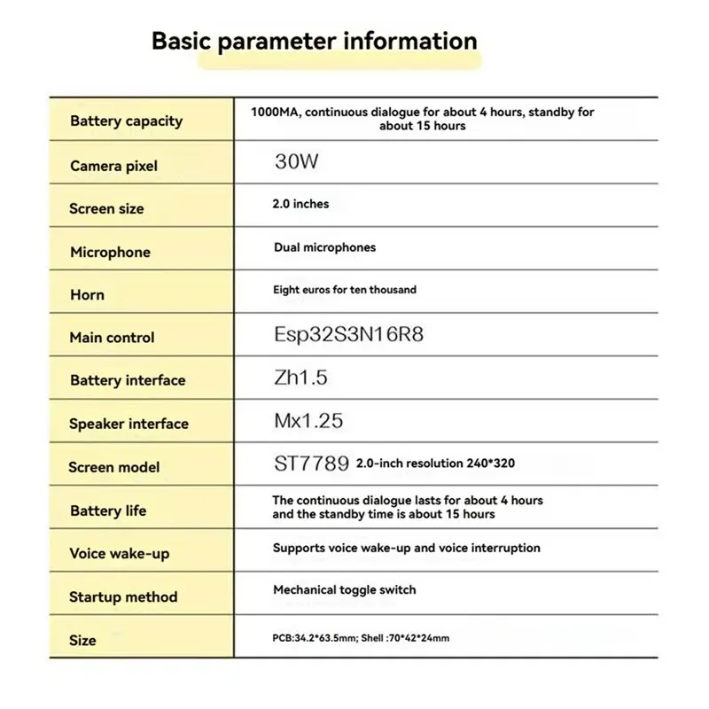 

For Deepseek Xiaozhi AI Chat Robot 2 Inch LCD Display Screen ESP32-S3 Camera Module Development Board For Object Recognition
