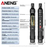 ANENG GN805 Gas Leak Detector Sound Light Alarm LCD Backlight Portable 50-10000PPM Methane Alcohol Combustible Leakage Test Tool