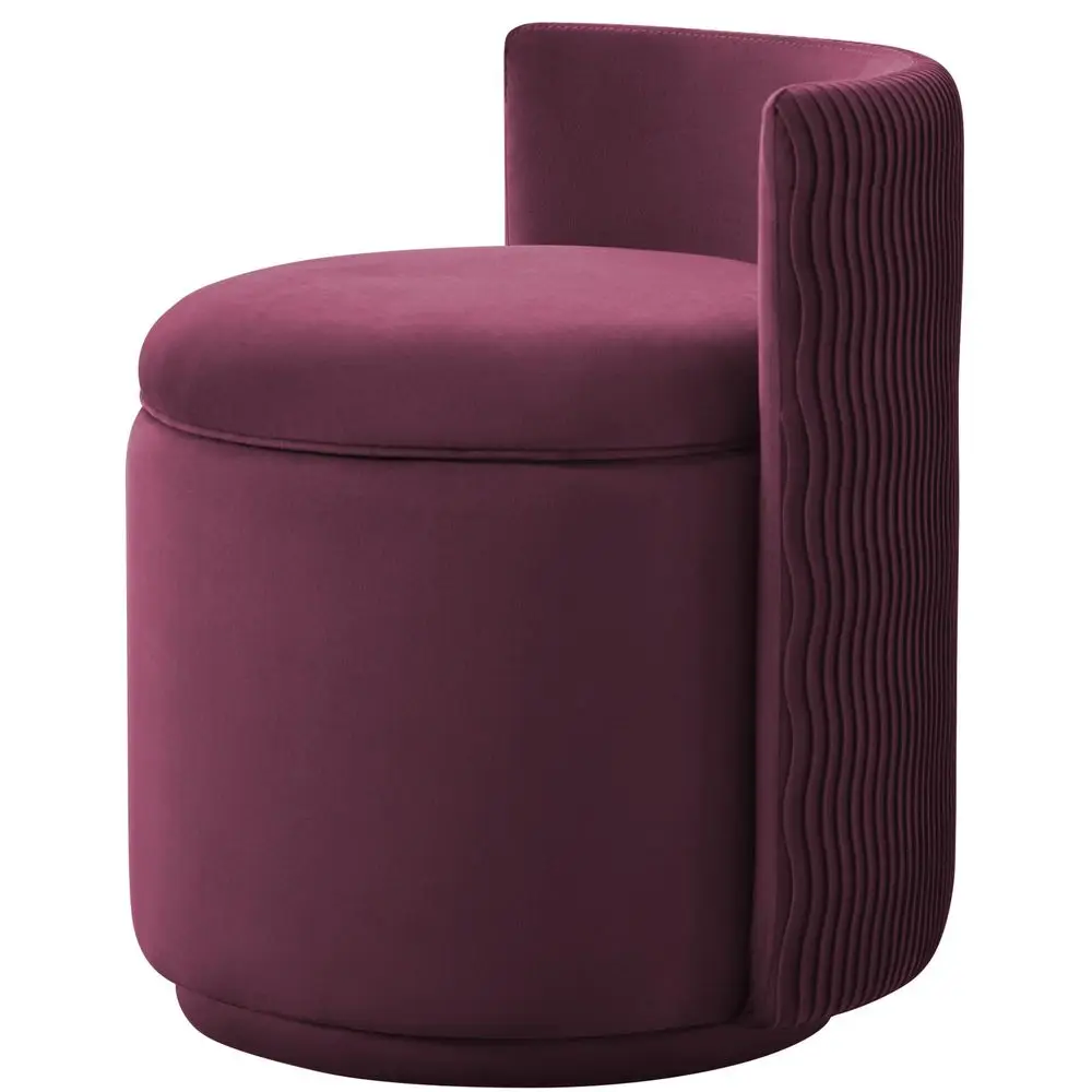 

Swivel Velvet Vanity Chair with Storage, Barrel Makeup Chair with Wave Back, No Assembly Vanity Stool Small Accent Chair for Li