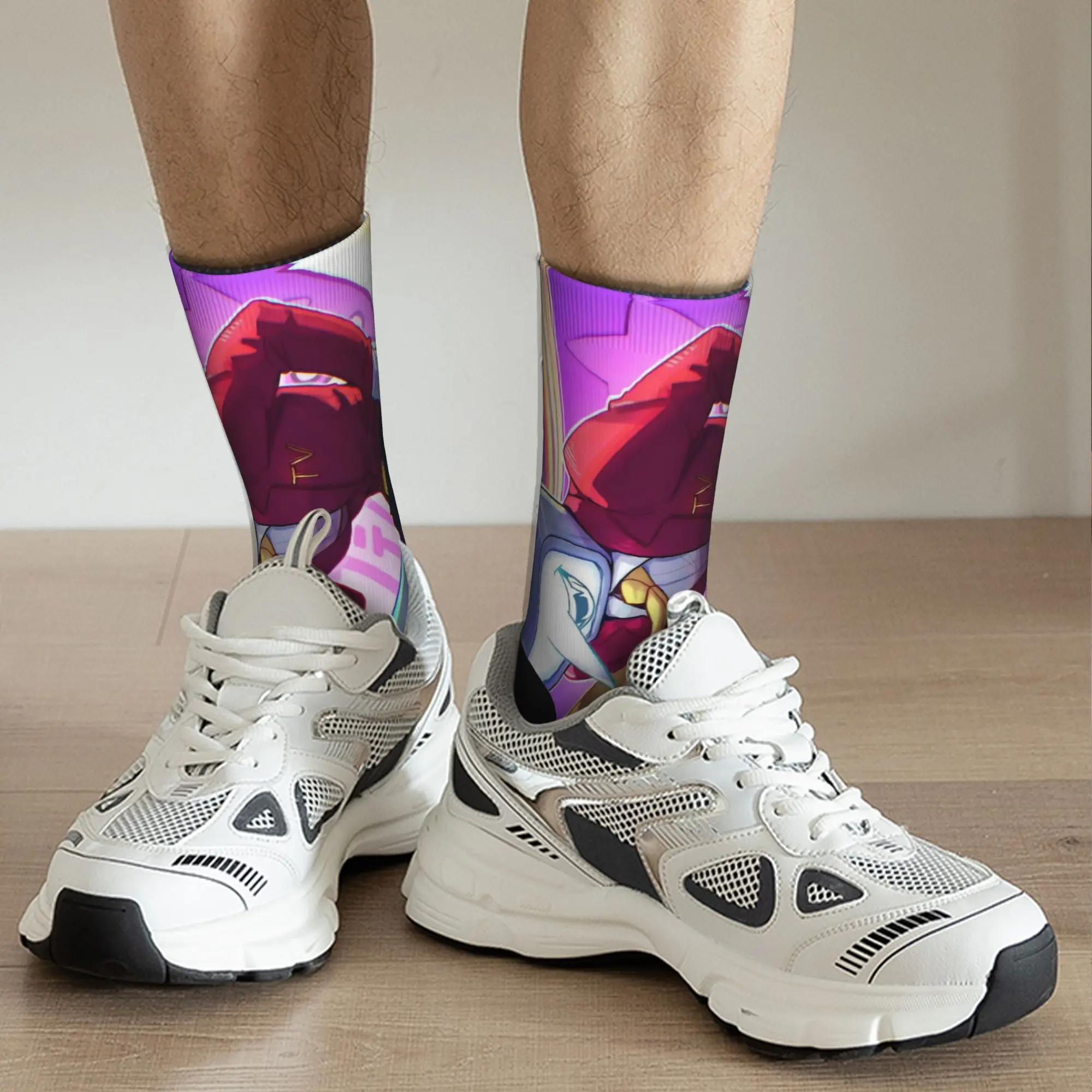 Fashion Male Men Socks Harajuku Deltarune Tenna TV Video Game Sock High Quality Women Socks Spring Summer Autumn Winter