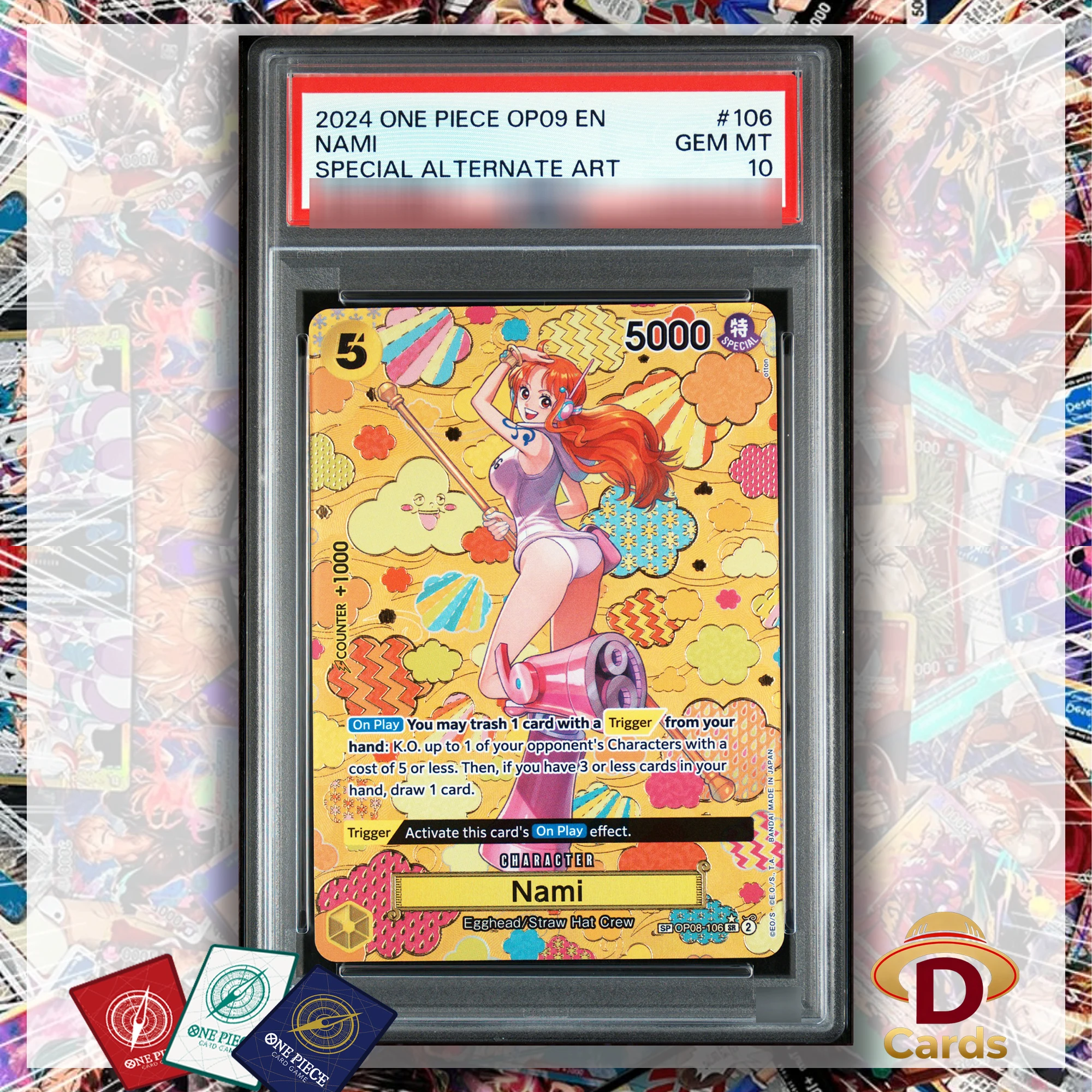 

Nami OP08-106 One Piece Character Card Special Art Series Rarity SR P/S/A10 GEM MT10 Card Game Anime Proxy Cards