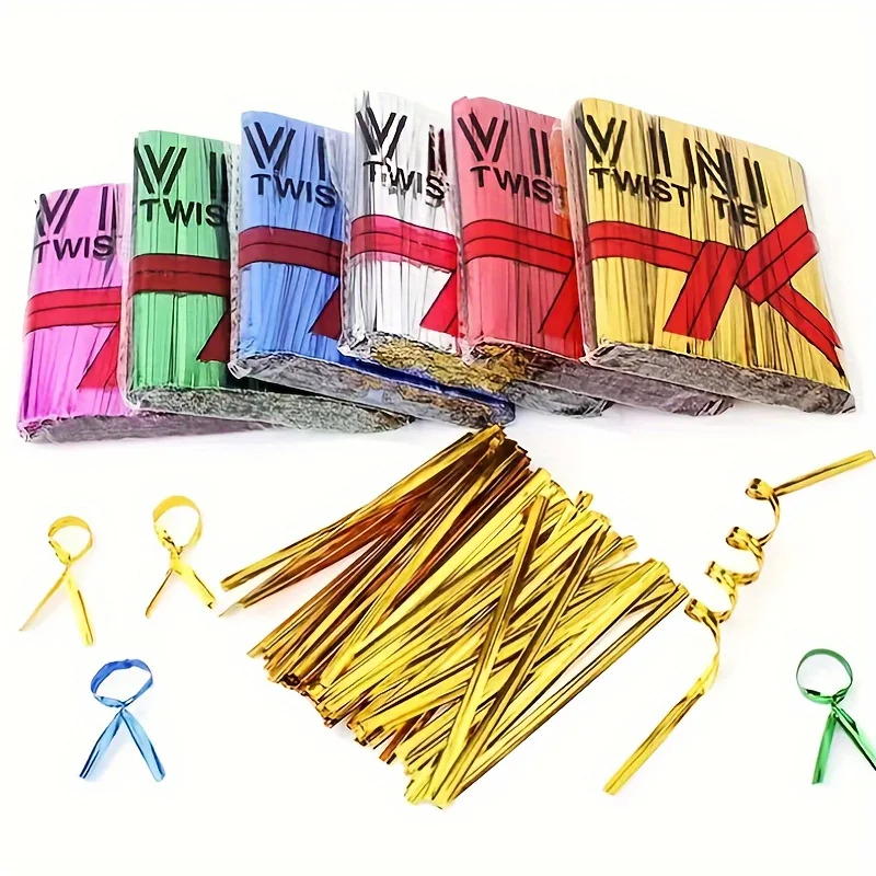 1600pcs Assorted Colors Metal Cable Ties - Durable Steel Ribbon for Gift Wrapping, Party Favors & Snack Sealing