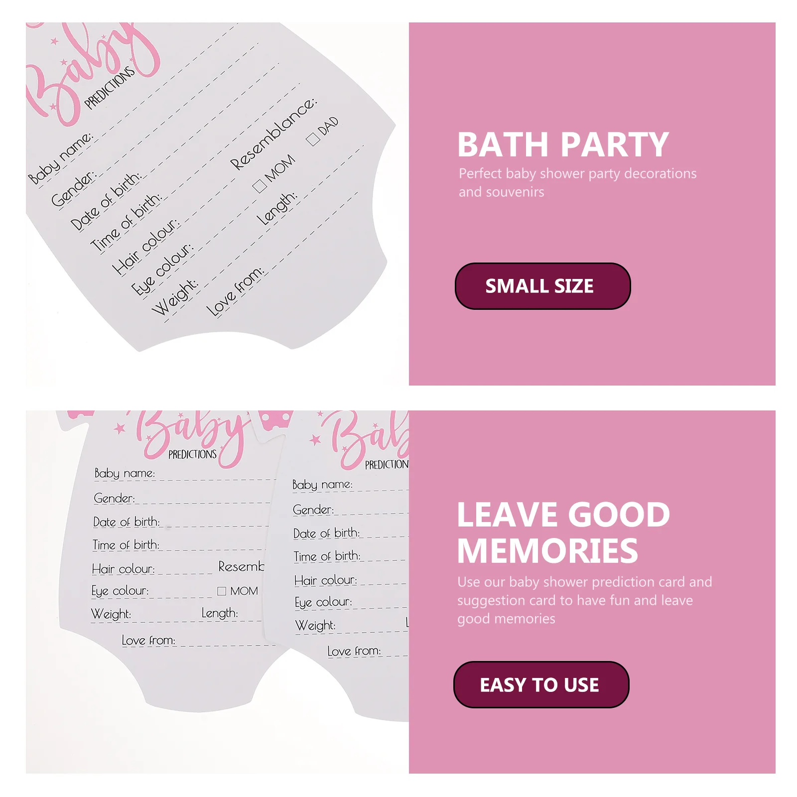 

20Pcs Baby Shower Prediction Advice Cards Newborn Photography Props Party Supplies Prediction Advice Cards Baby Shower Supplies