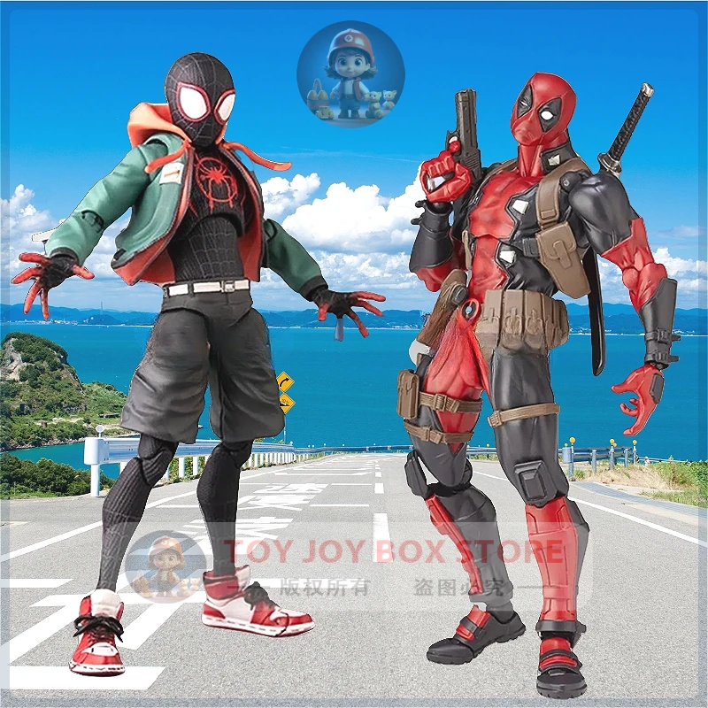 X-men yamaguchi revoltech deadpool figure Variant Movable spiderman miles morales and deadpool action figures Movable Doll Toy