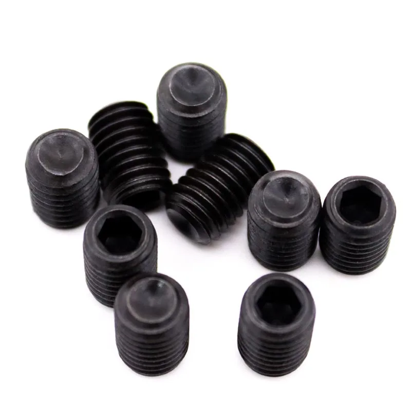 1/10/50pc M1.6 M2 M2.5 M3 M3.5 M4 M5 M6 M8 to M16 DIN916 Black 12.9 Steel Hex Hexagon Socket Allen Cup Point Grub Bolt Set Screw