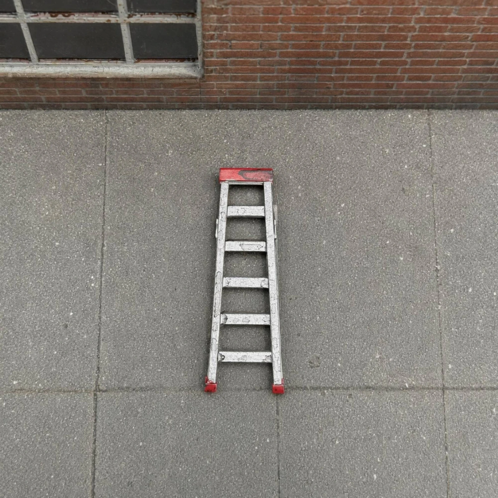 Miniature Step Ladder Weathered Ladder Model with Rungs Diorama Accessory Authentic Textured for Hobby Builders, Dioramas