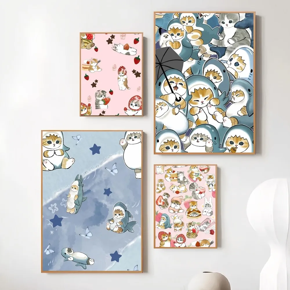 

Kawaii Cute M-Mofusand-S Poster Painting Sticky Wall Home Bedroom Living Room Aesthetic Decoration Small