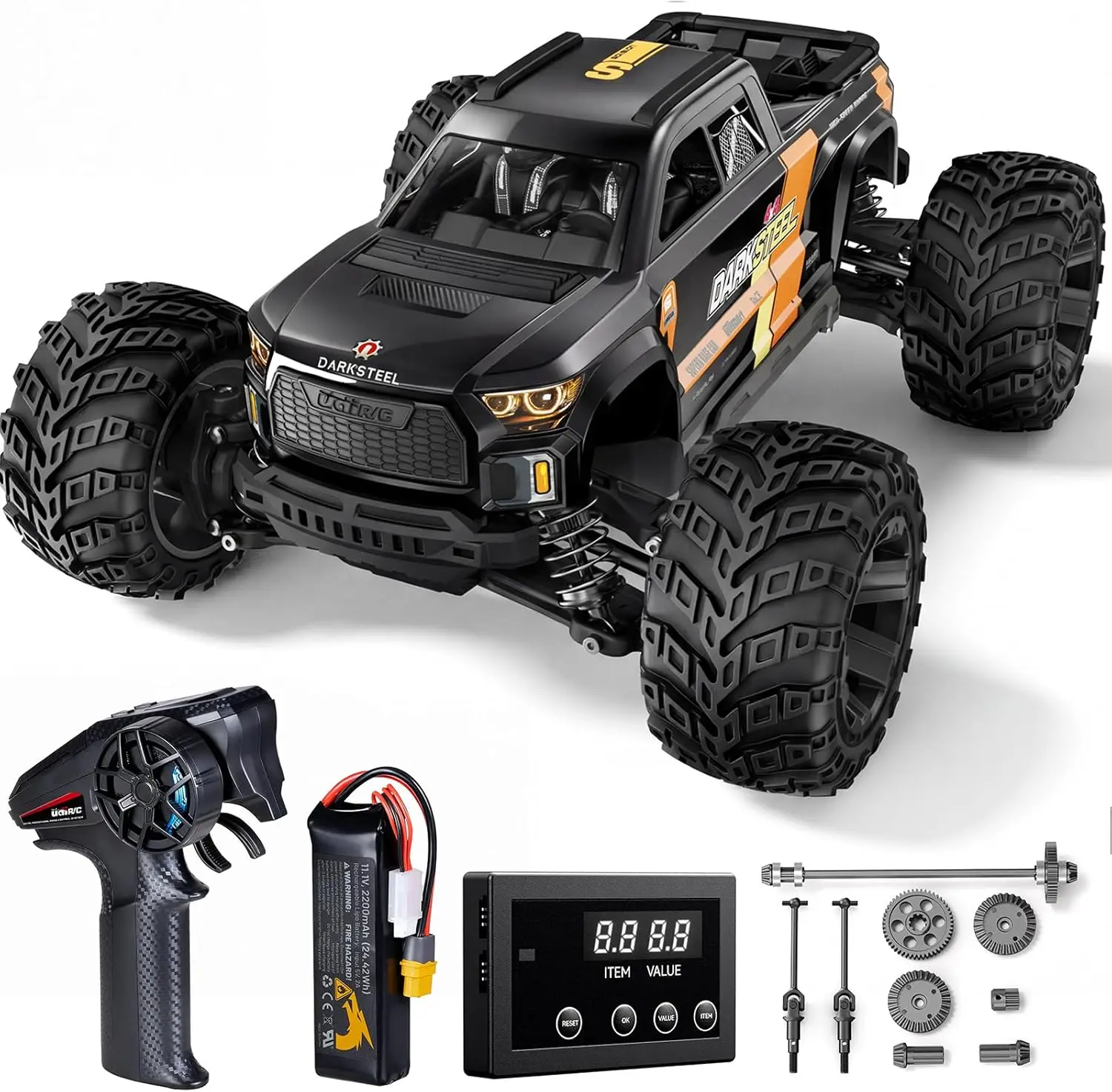 1:16 Scale Brushless RC Car 56+ MPH Fast Monster Truck for Adults Standing Backflip 4WD All Terrain Remote Control Toy