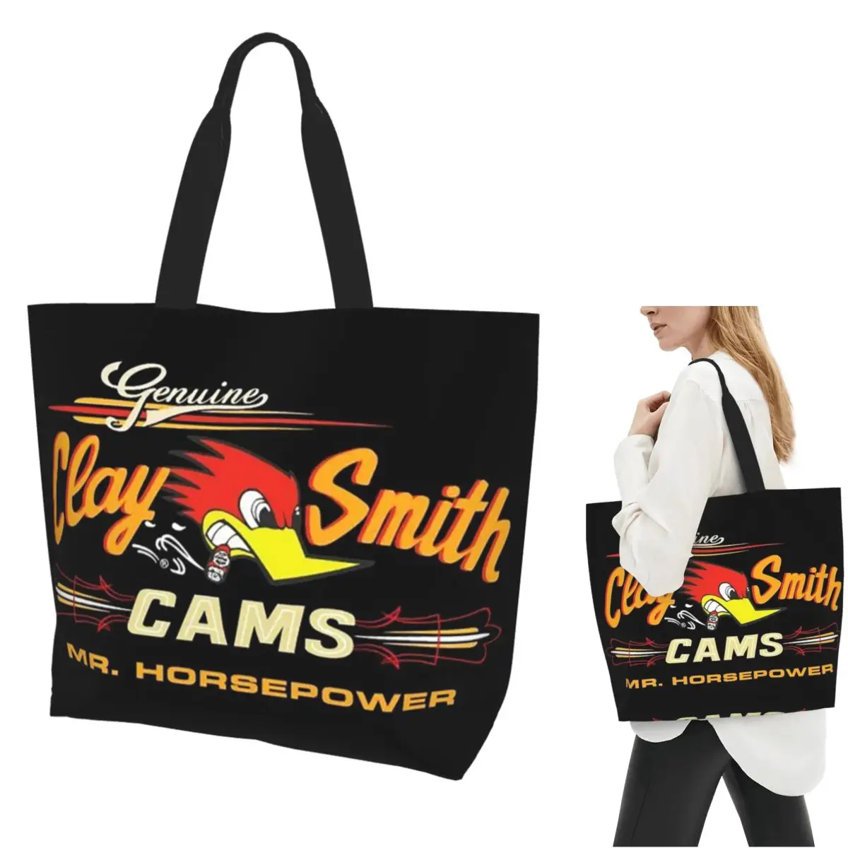 

Made In The USA Street Mr.Horsepower Clay Smith Cams Shopping Tote Bag Canvas Shoulder Bags Shopper Grocery Handbag for Women