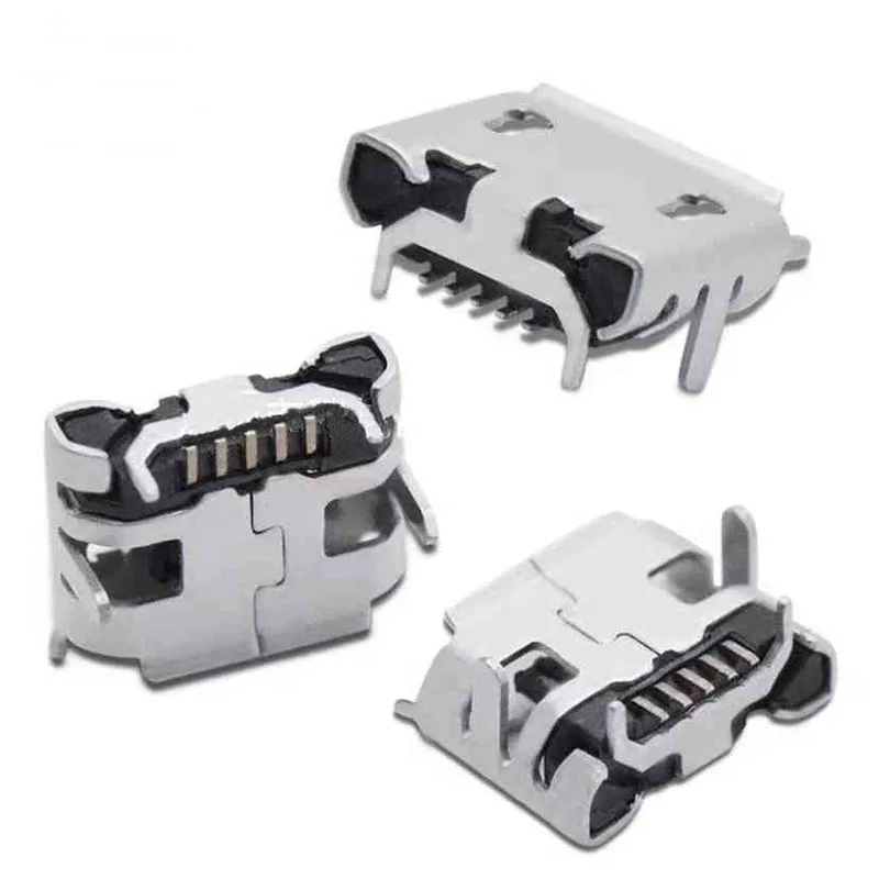 5szt Złącze Micro USB 5pin Jack Gniazdo żeńskie 7.2mm Ox horn Flat Roll Type B Złącze portu ładowania telefonu komórkowego — zdjęcie 2