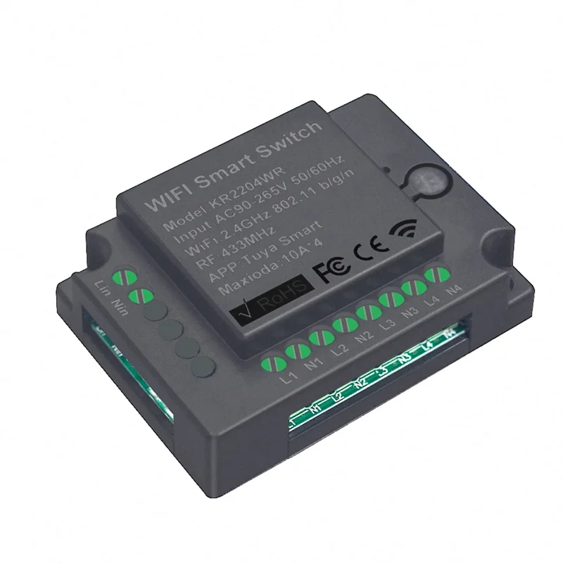 A10R 4CH Tuya Smart Switch 220V WIFI Module Remote Control 110V Receiver 10A Smart Relay For Alexa Google Home Light Switch