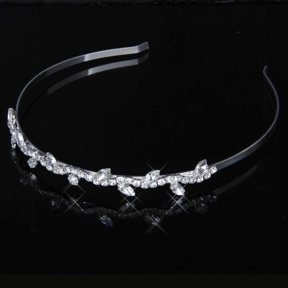 

Silver Alloy Hairb 38cm 15cm Decoration Kids Adults Bridal Loop Wedding Barrettes Diamond Rhinestone Engagement Parties