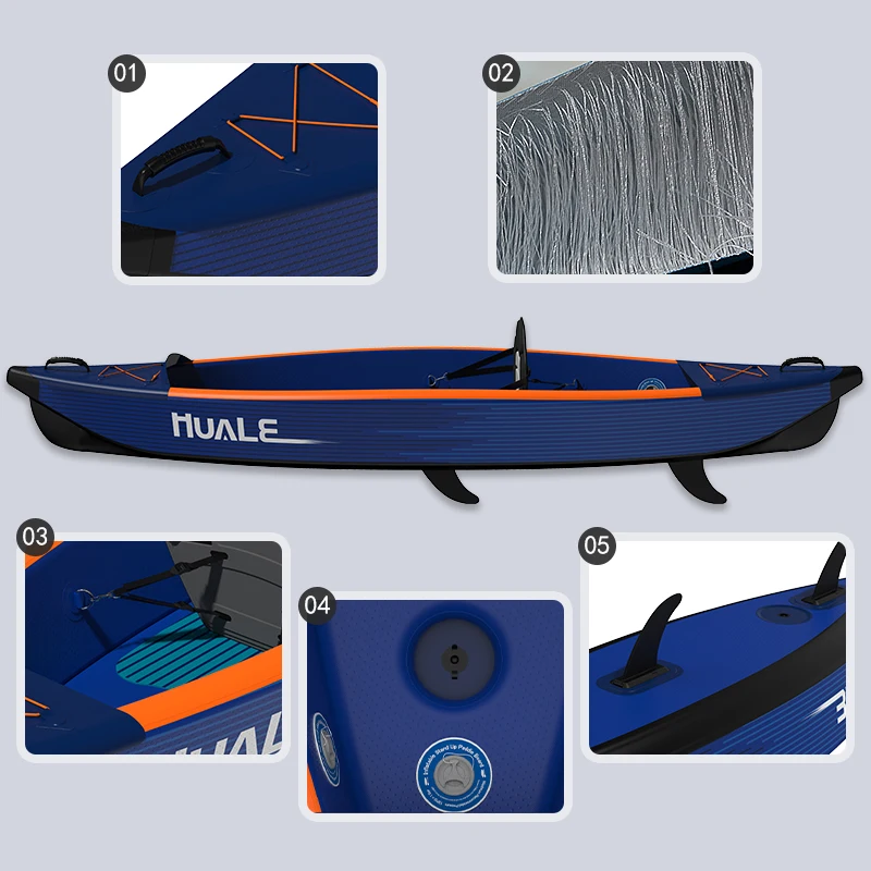 Fishing Enthusiast Lightweight PVC Drop Stitch Rigid Inflatable Kayak Aluminum Floor Stable Drifting Gear Organization Boat