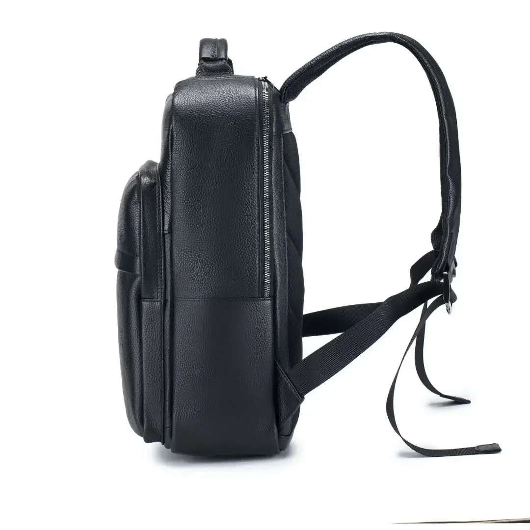 2025 العلامة التجارية الجديدة البقرة جلد طبيعي الرجال حقائب الظهر موضة الجلد الطبيعي الحقيقي حقيبة ظهر الطالب الصبي الفاخرة حقيبة كمبيوتر محمول