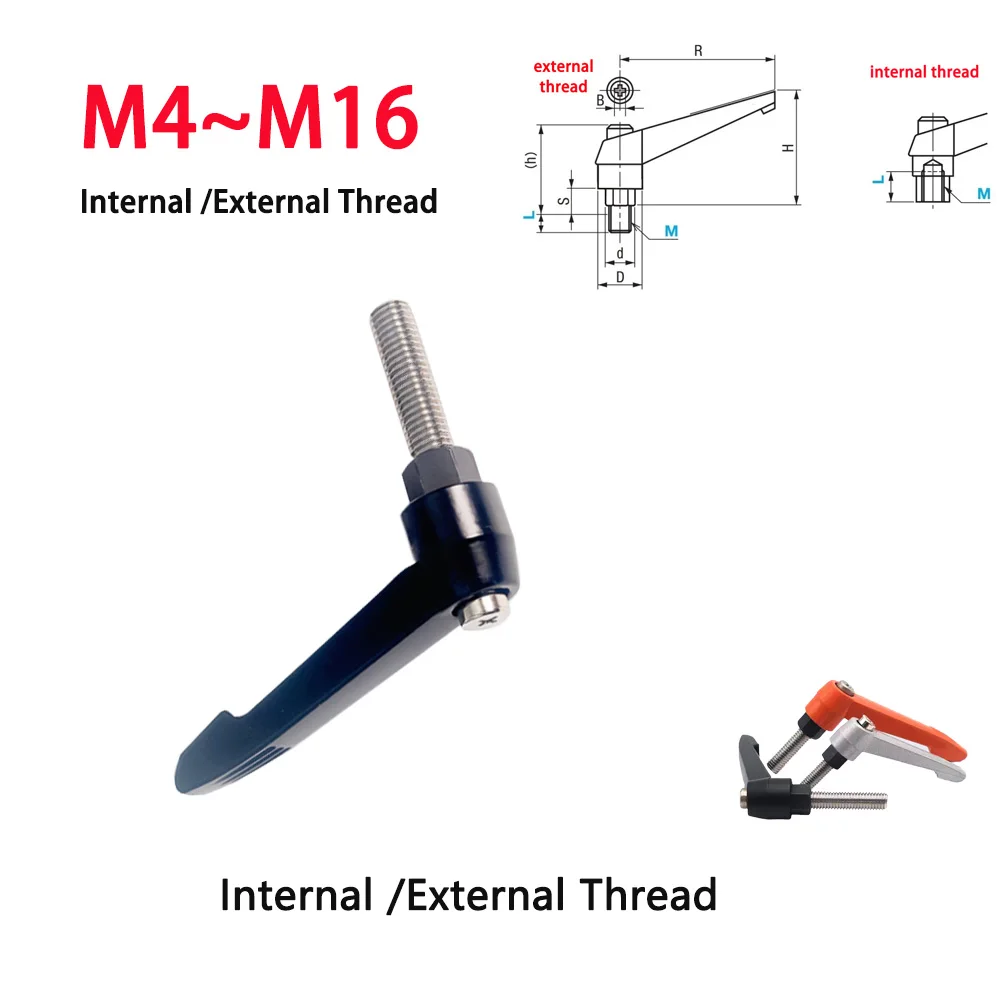 

1pcs 304 Stainless Steel Hexagonal Adjustable Handle Screw, Zinc Alloy Adjustment, Tightening, Self-Locking Fixed Handle M4-M10