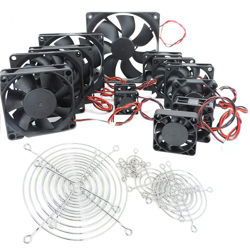 30mm 40mm 50mm 60mm 70mm 80mm 120mm Cooling Fan with Guard Metal Grill for Computer Case Cover Fan 6025 8025