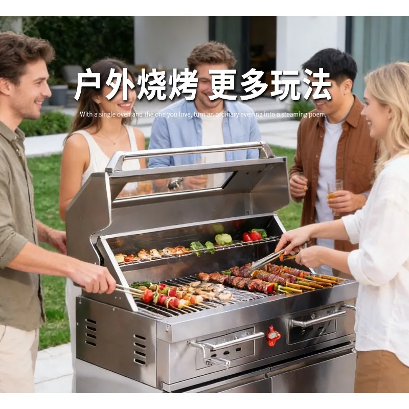 Built-in grill outlet thickened courtyard large grill outdoor kitchen y