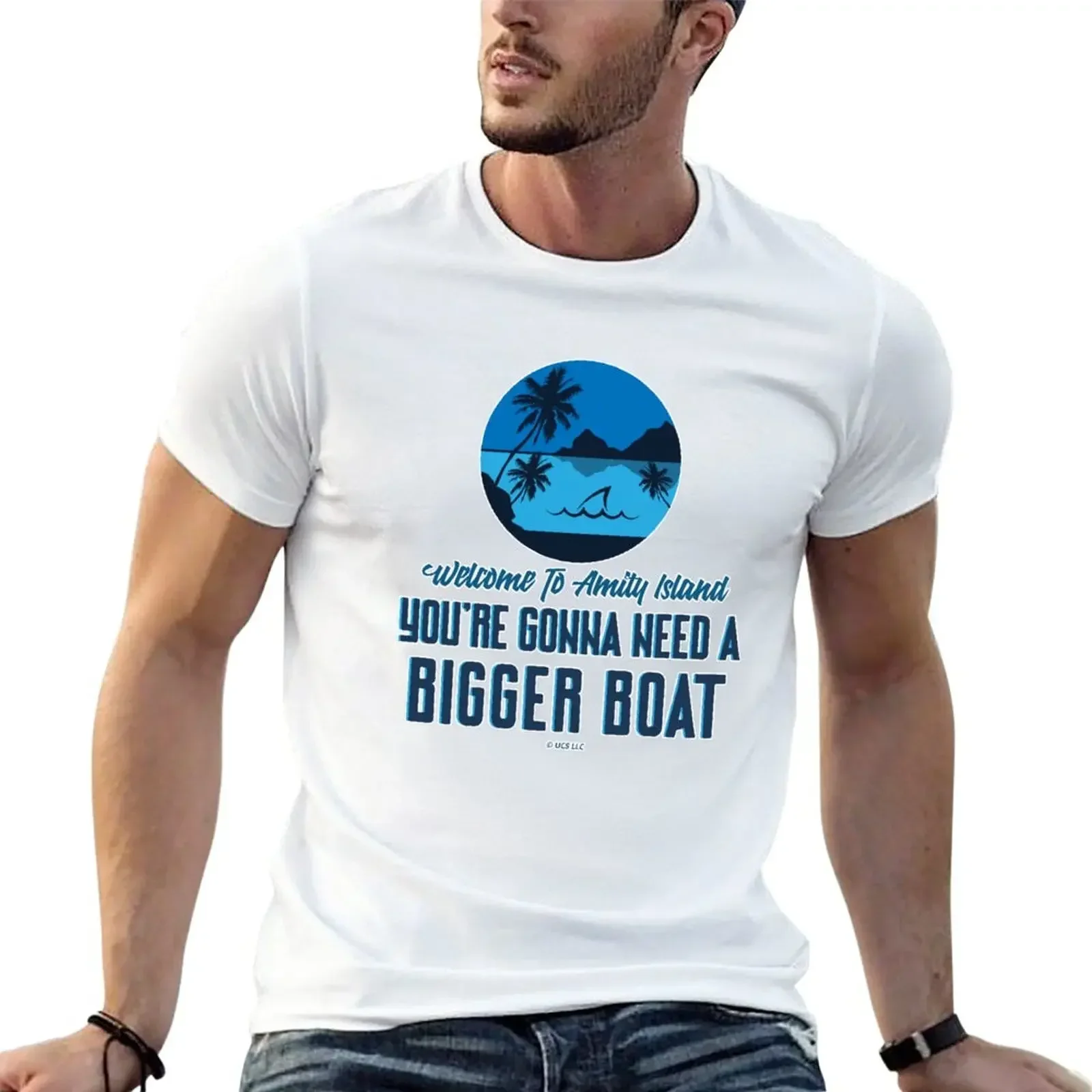 

JAWS Movie Amity Island You`re Gonna Need A Bigger Boat T-Shirt plus size tops oversizeds kawaii clothes clothes for men