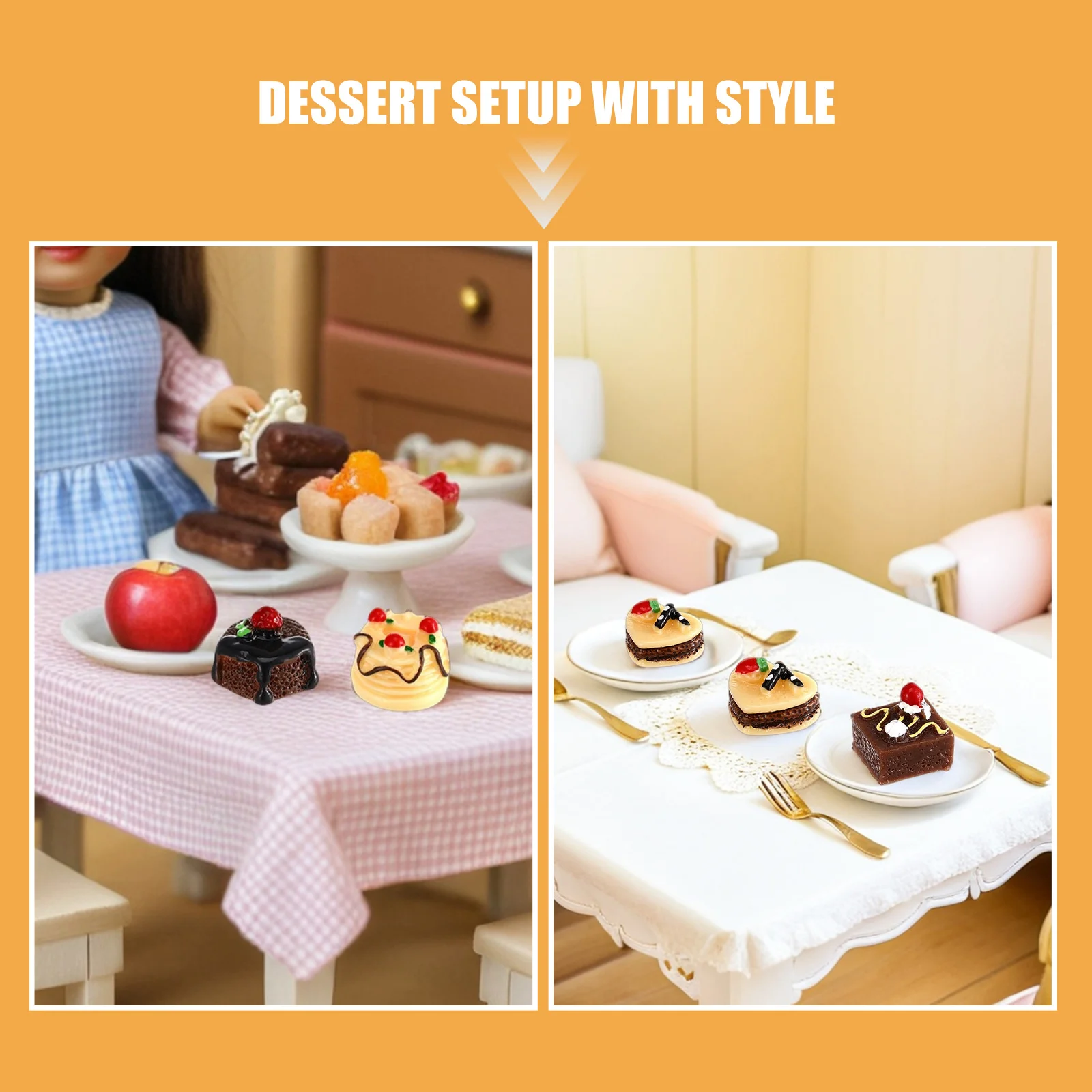 60 stuks miniatuur poppenhuis desserts realistische mini cake voedsel fantasiespel keuken koken gemengde hars gebak decoratie