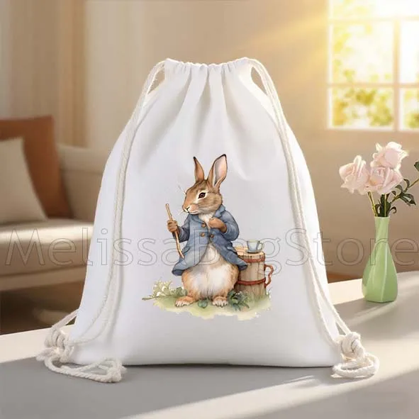 لطيف الكرتون بيتر أرنب الهدايا قماش الرباط أكياس كرة القدم على ظهره الصالة الرياضية Sackpack سلسلة حقيبة لممارسة المشي لمسافات طويلة اليوغا الرياضة #4