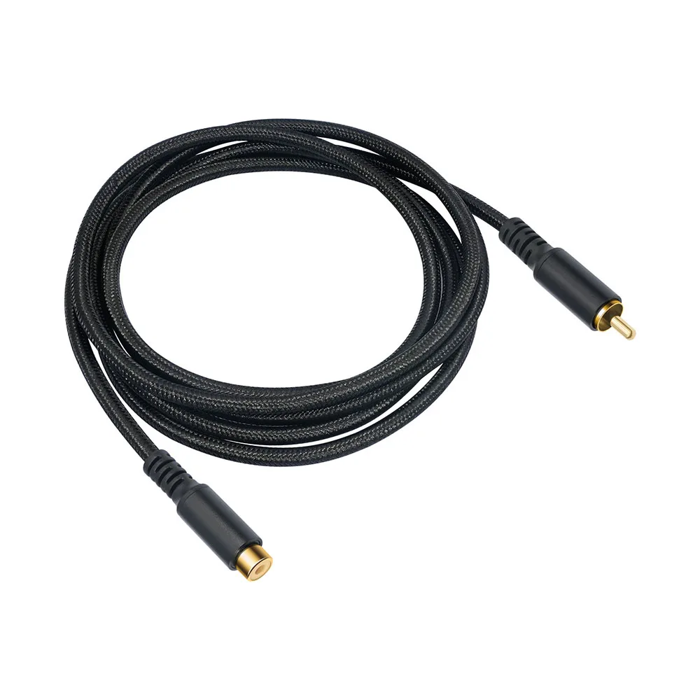 

Aluminum Alloy Shell Gold-plated Double Shielded Wire Lotus RCA Male To Female Extended RCA Audio Cable