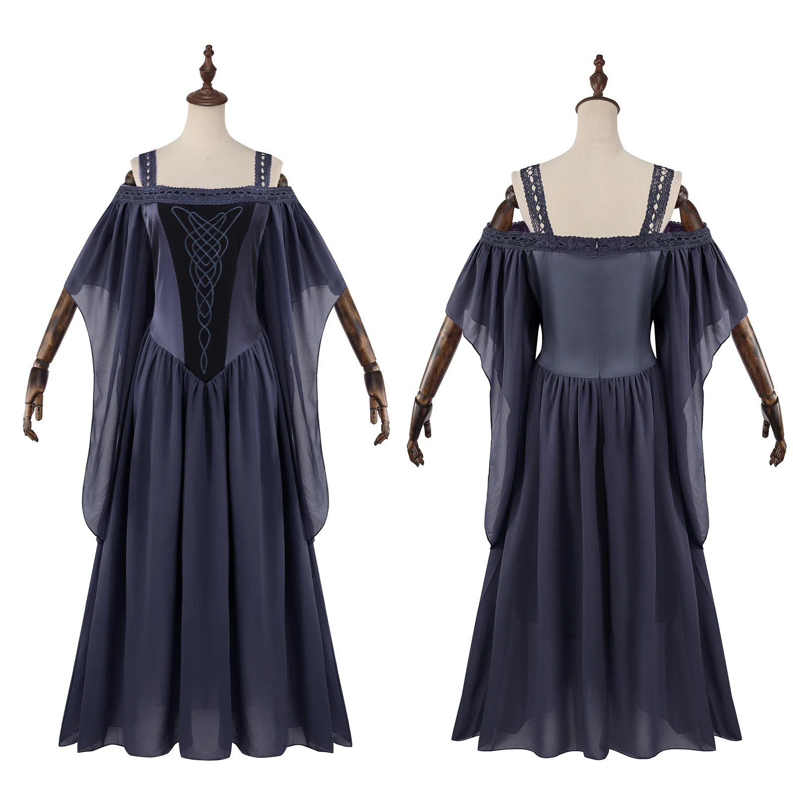 

Medieval Cosplay Dresses Women Halloween Black Witch Vampire Renaissance Carnival Party Outfit Gothic Vintage Costume