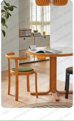 Nordic 8000 Series Red Beech Plywood Solid Wood Dining Stackable Vintage Curved Backrest Denmark Chair