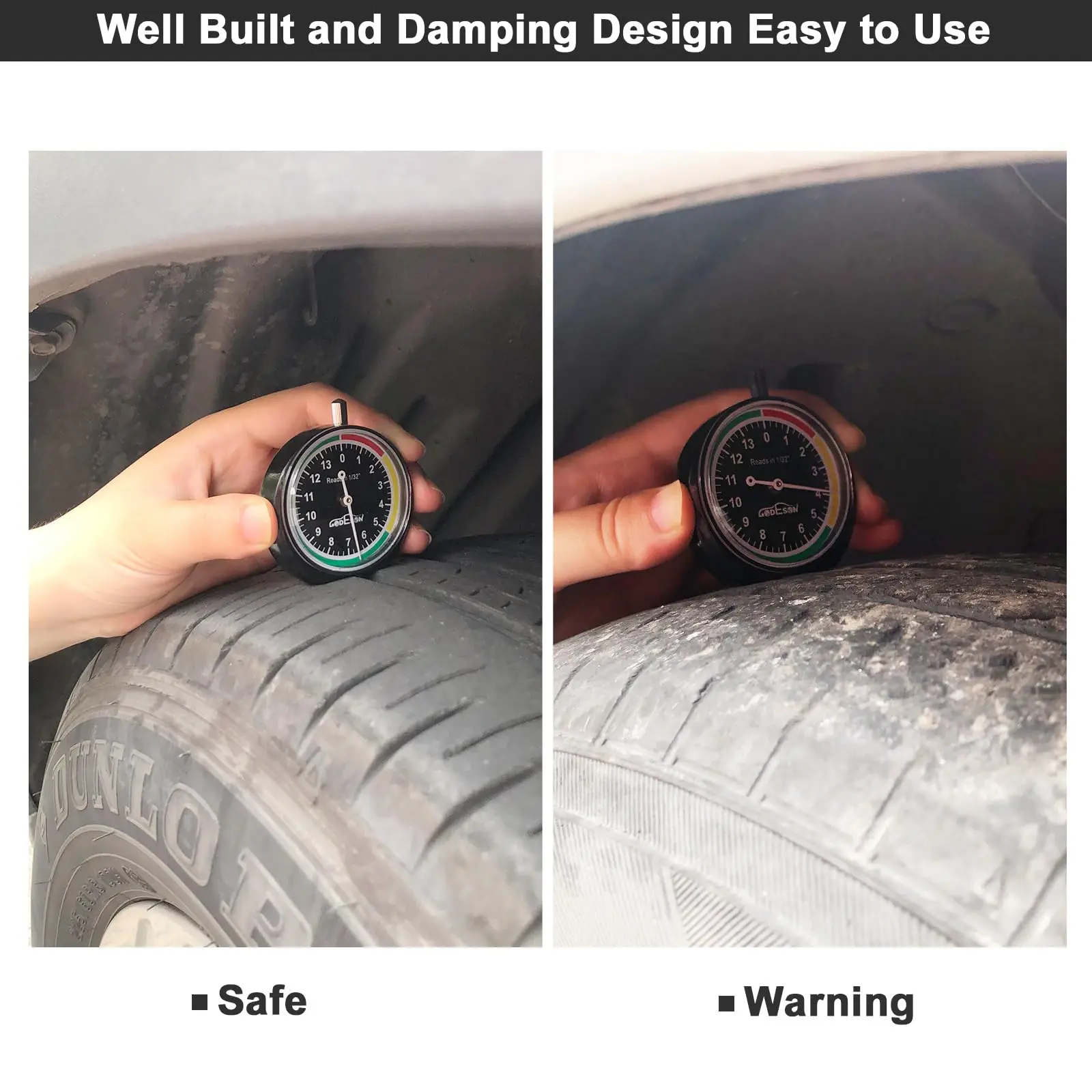 Custom Godeson Wholesale Round Dial Type Tire Tread Depth Gauge