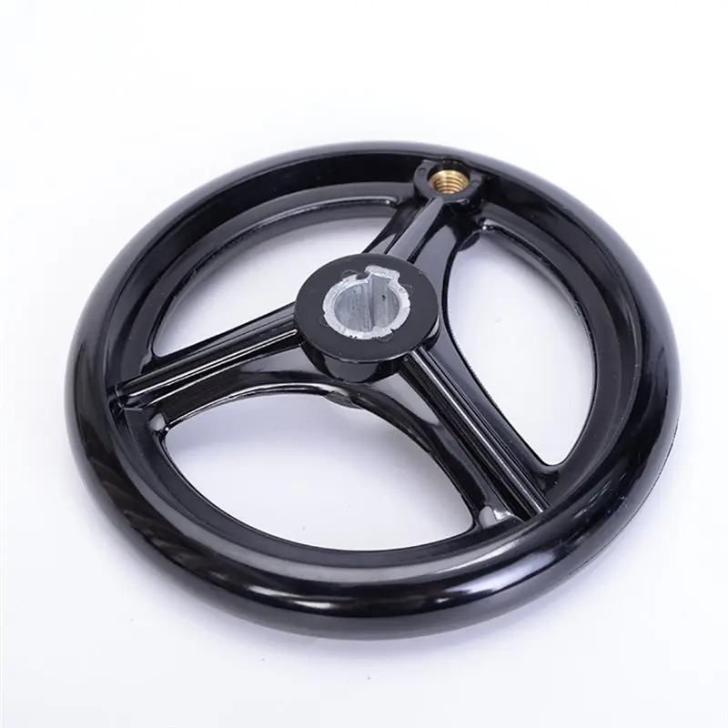 D160mm-3-Spoke Plastic Hand Wheel With Revolving Handle- 1Pc Lathe Milling Handwheel