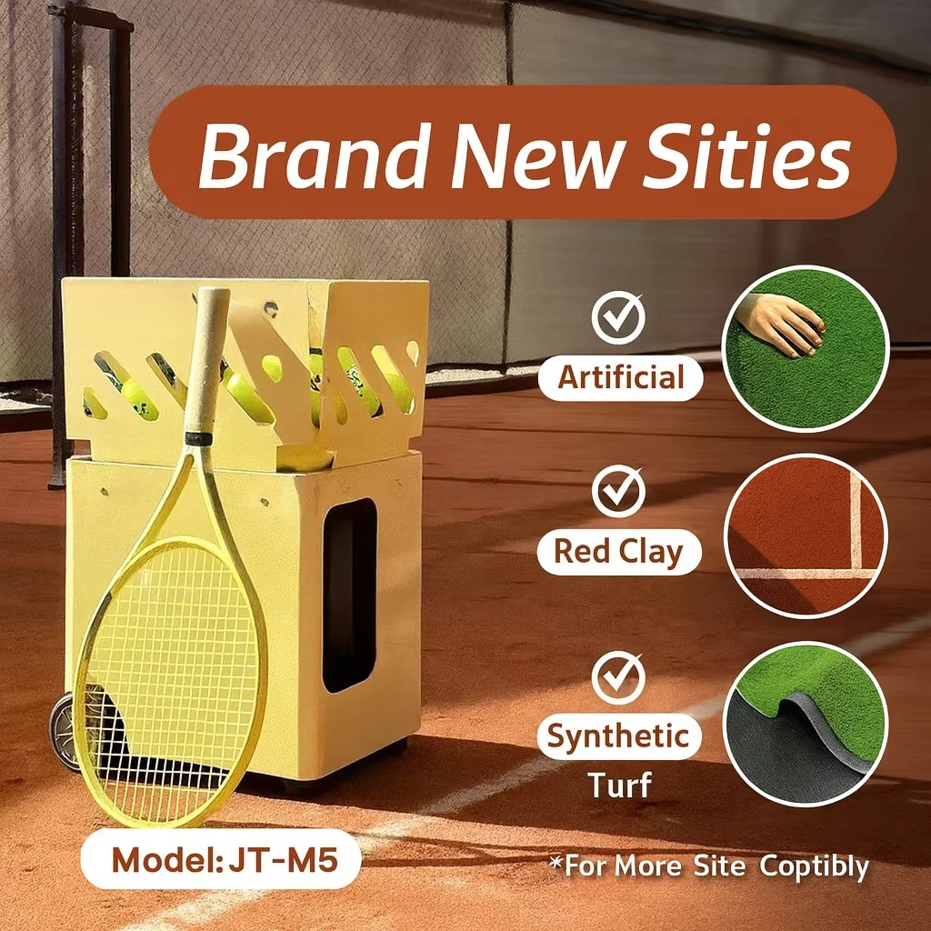 Tragbare Court-Tennisballmaschine, kontinuierliches Futter, geräuscharm, geeignet für das Übungstraining im Innen- und Außenbereich, Tennisballmaschine