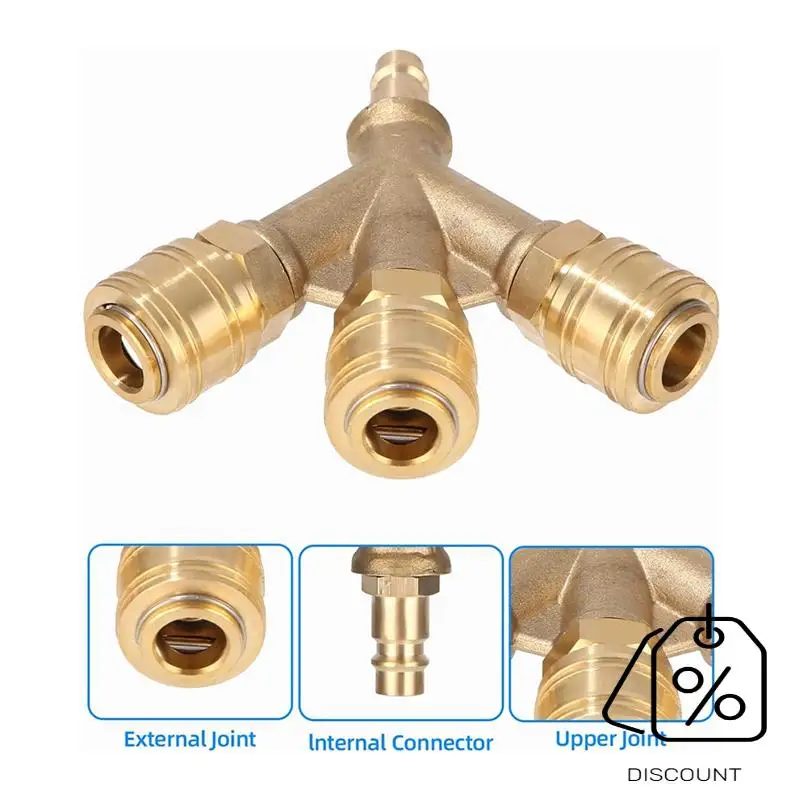 BAAG-distributeur d'air comprimé Triple avec raccords, distributeur à coupleur rapide pour tuyau d'air NW 7.2 1/4AG